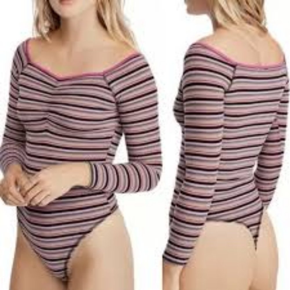Free People Put A Stripe On It Bodysuit